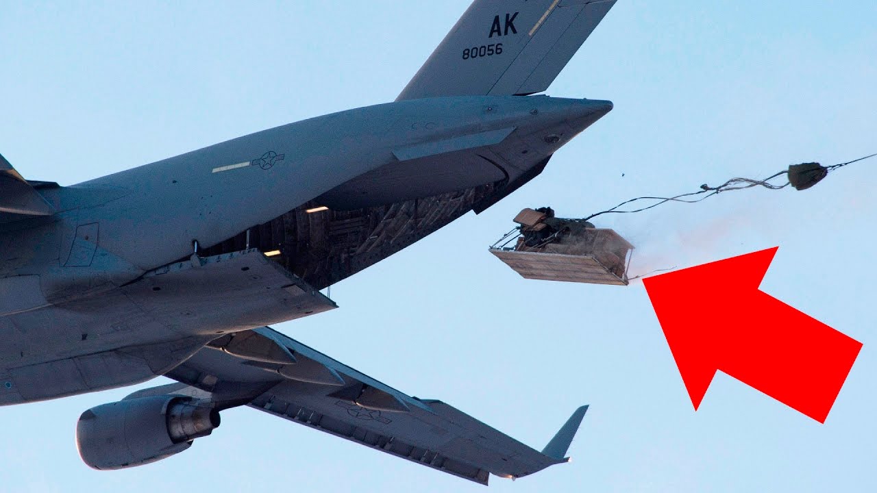 USAF Planes Airdrop Humvees - Aerial Delivery From C-17 Globemaster & C