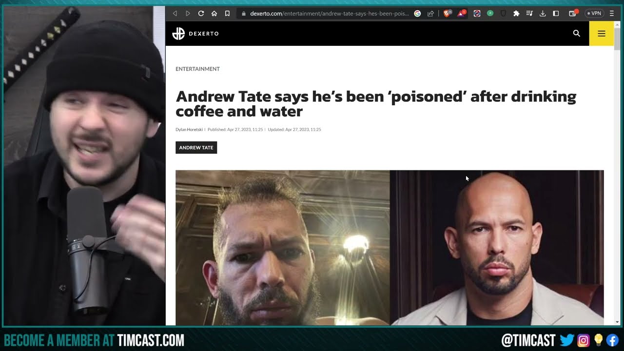 Andrew Tate Says He May Have been POISONED, Posts Video Showing "Insanity Matrix Attack"