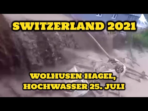Apocalyptic weather in Switzerland today! Hailstorm and floods in Wolhusen...