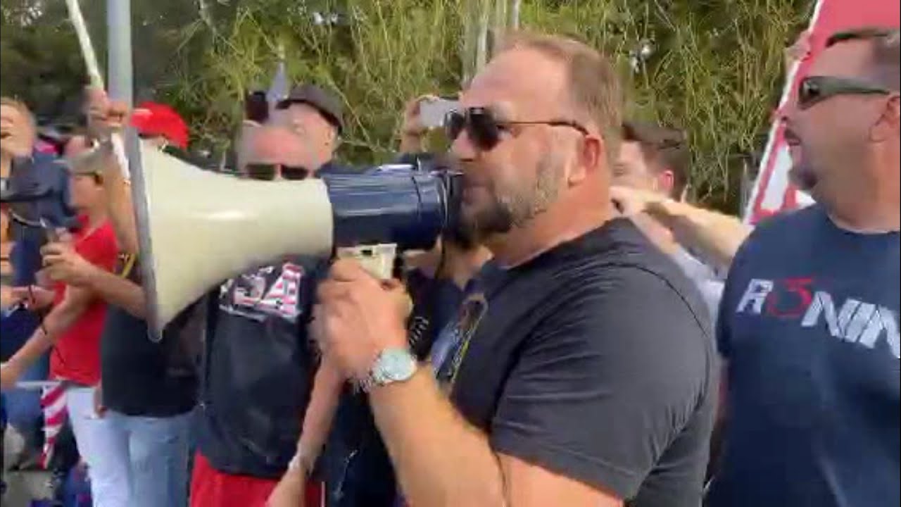 Alex Jones Bullhorns Trump From Battle tank During Austin Visit To Apple HQ