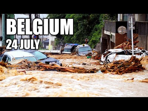 Apocalypse in Belgium! Crazy flash flood in Dinant! Today! 24th July, 2021