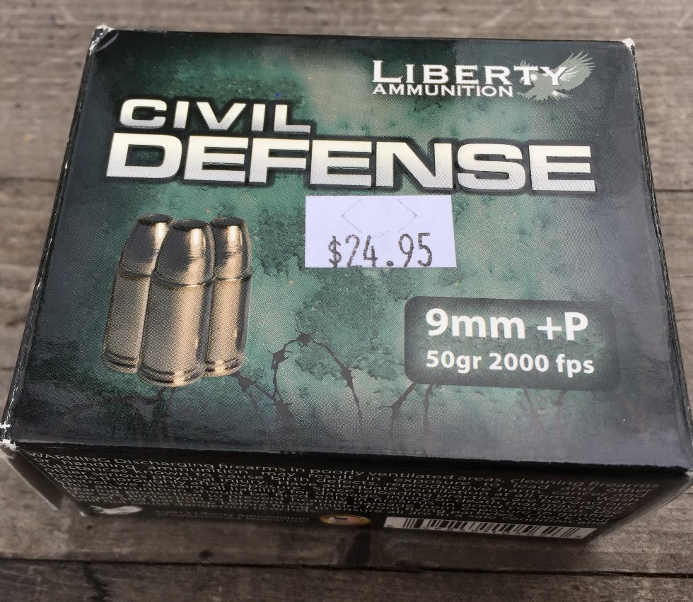 9x19mm, 50gr Lead Free JHP, Liberty Ammunition Civil Defense, Vs Pork Shoulder