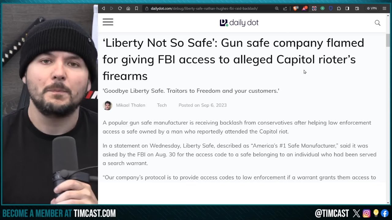 Liberty Gun Safes HAVE BACKDOOR ACCESS, Company SLAMMED For GIVING FBI Secret Code In J6er Case