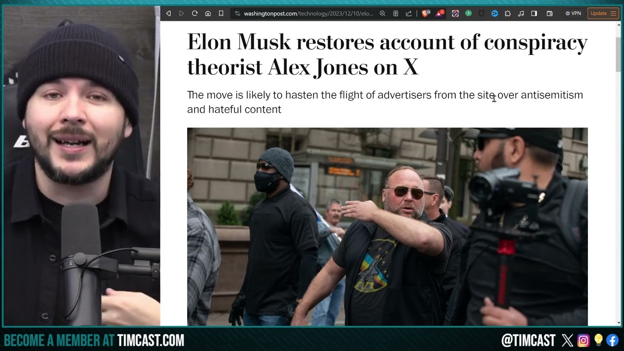 ALEX JONES RETURNS, Elon Musk RESTORES Jones, Vivek Ramaswamy Accused Of URINATING LIVE With Elon