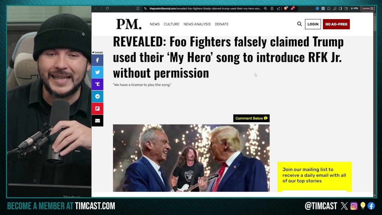 Foo Fighters LIES About Trump Campaign Using Song My Hero, Trump Campaign DID HAVE License For Song