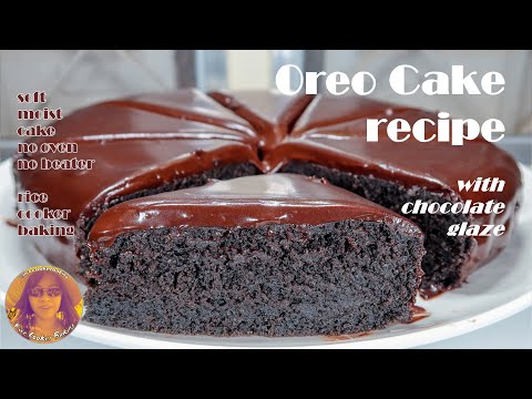 Oreo Cake Recipe With Chocolate Glaze | Without Oven or Beater | EASY RICE COOKER CAKE RECIPES