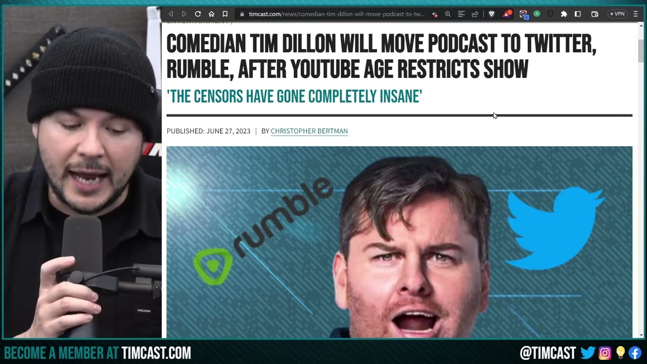 Tim Dillon And The Quartering QUIT Youtube As Main Home Over Censorship, Youtube DESTROYING Itself