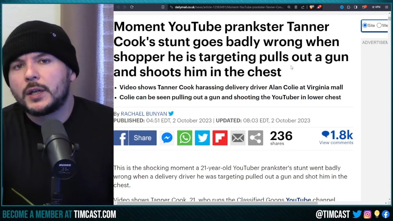 Man Who SHOT YouTube Prankster NOT GUILTY But STILL JAILED, Prankster Tanner Cook Should BE ARRESTED