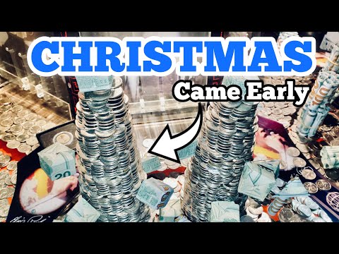 CHRISTMAS CAME EARLY Inside The High Limit Coin Pusher Jackpot WON MONEY ASMR