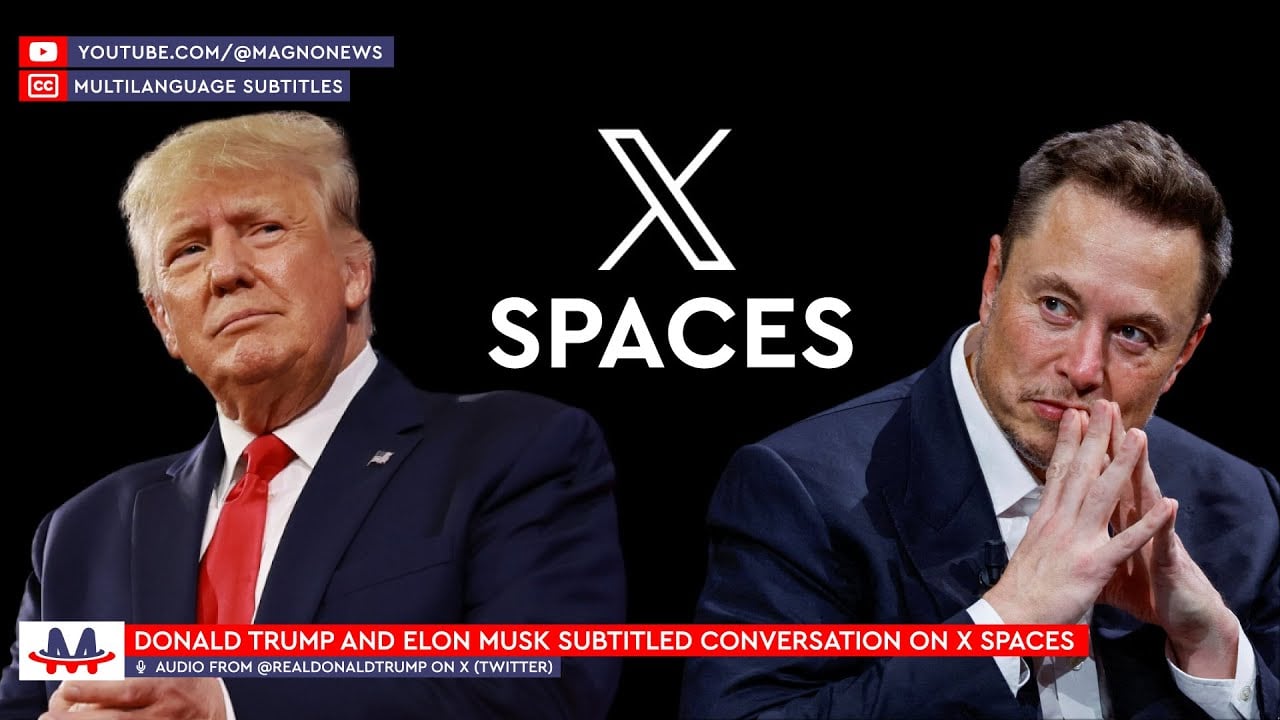 🇺🇸 Donald Trump & Elon Musk | Interview on X Spaces with Subtitles [CC]