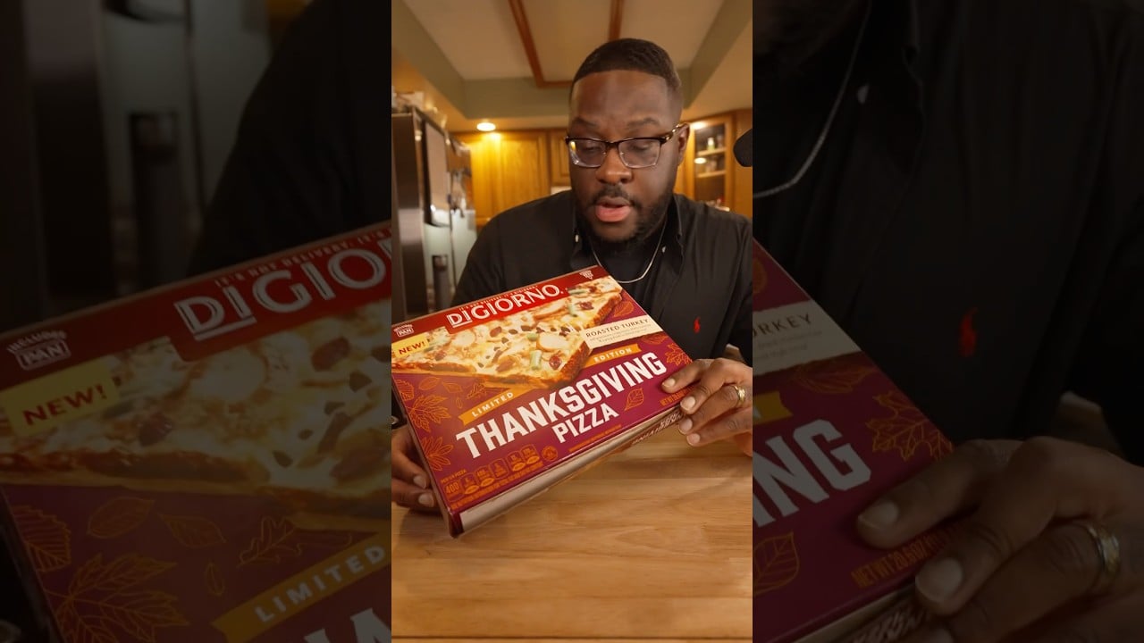 THANKSGIVING PIZZA from Digiorno is not what you expect! ⭐️ #foodreview #holiday #shorts