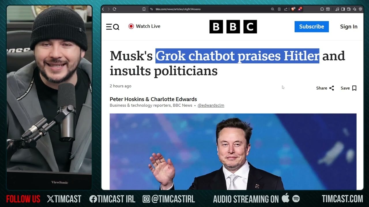 Elon Musk Grok AI GOES FULL MECHAHITLER, Bot Gets Quickly RESET After Insane Rant | Tim Pool