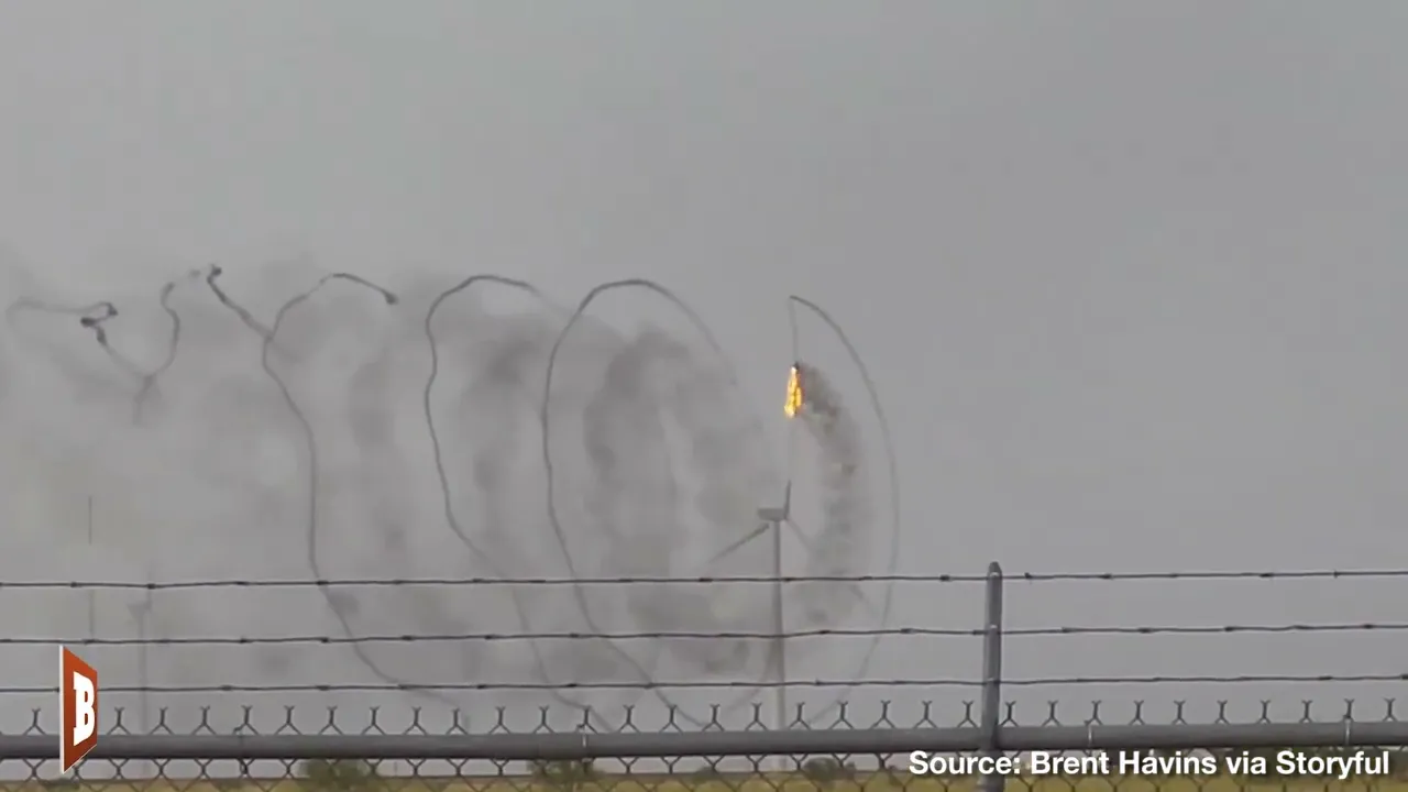 Green Energy Nightmare: Texas Wind Turbine Goes Up In Flames after Lightning Strike