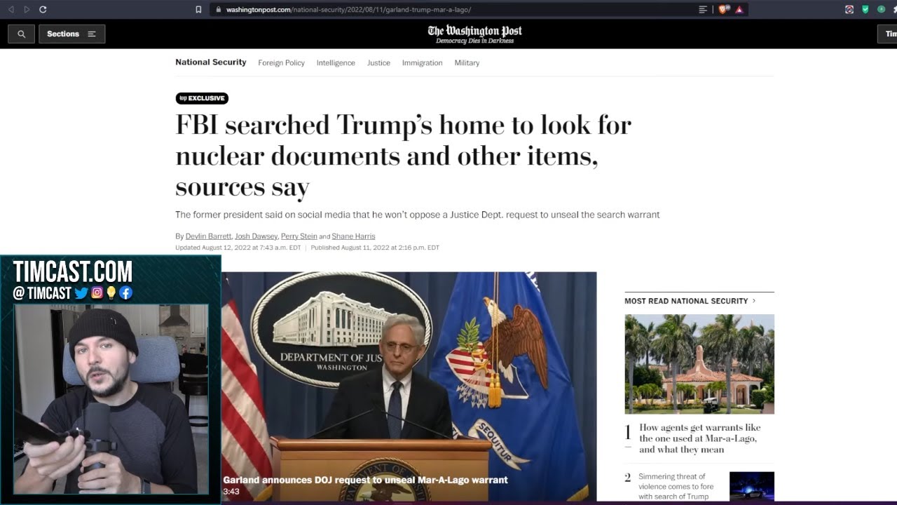 News Claims FBI Raided Trump For NUCLEAR DOCUMENTS, Joe Rogan Says Tim May Be Right About Civil War