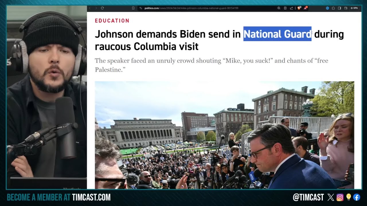 Speaker Johnson DEMANDS Biden Deploy National Guard To PURGE Anti Israel Protests EXPOSING Bias