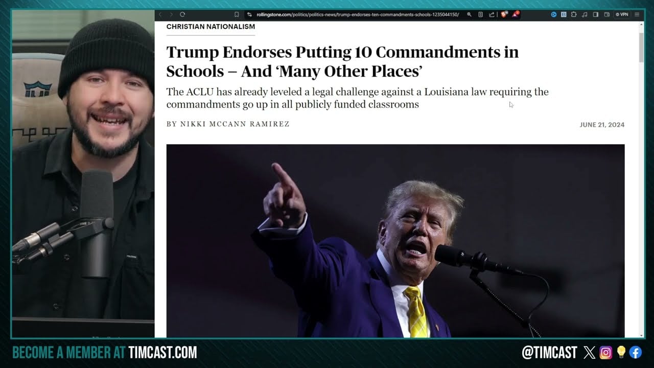 Trump Calls For Ten Commandments In Schools, Democrat HYPOCRITES Defend Pride, REJECT Commandments