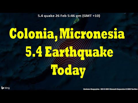 Strong mag. 5.4 earthquake - North Pacific Ocean, south of Colonia, Micronesia, 26 Feb 2021 5:46 pm