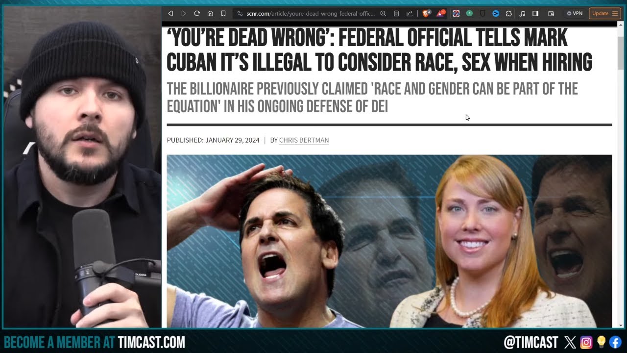 Mark Cuban ADMITS TO BREAKING LAW With Diversity Hiring, Diversity Hiring IS ILLEGAL