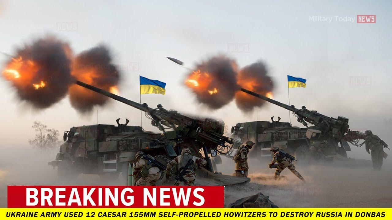 Total Siege: Ukraine army used 12 CAESAR 155mm Self Propelled Howitzers to destroy Russia in Donbas