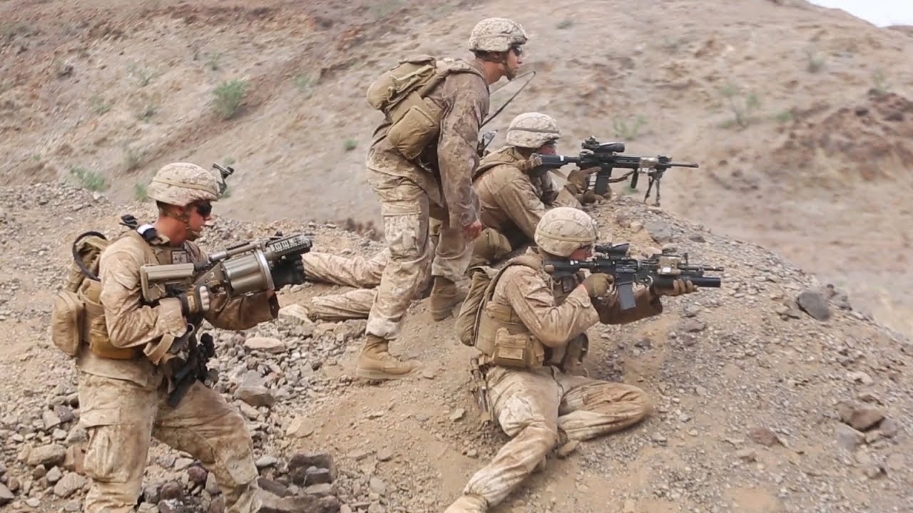 US Marines & French Soldiers Heavy Live Fire Assault Combat Training