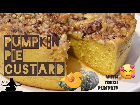 EASY RICE COOKER CAKE RECIPES:  Pumpkin Pie Custard with Fresh Pumpkin