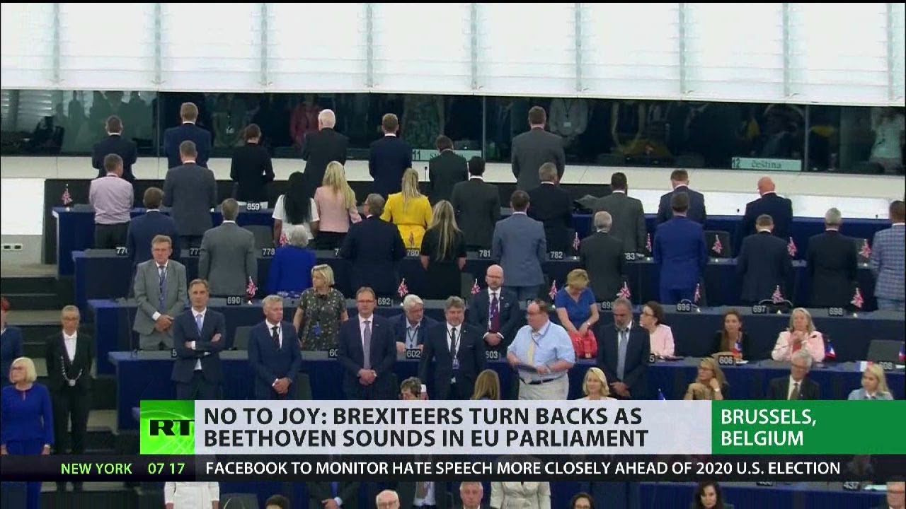 No to EU anthem: Nigel Farage's Brexit Party MEPs turn backs as Beethoven sounds in EU Parliament