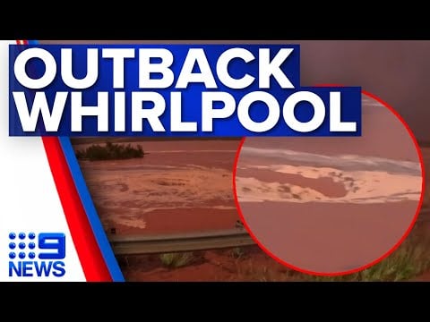 Rare whirlpool forms in remote outback South Australia | 9 News Australia