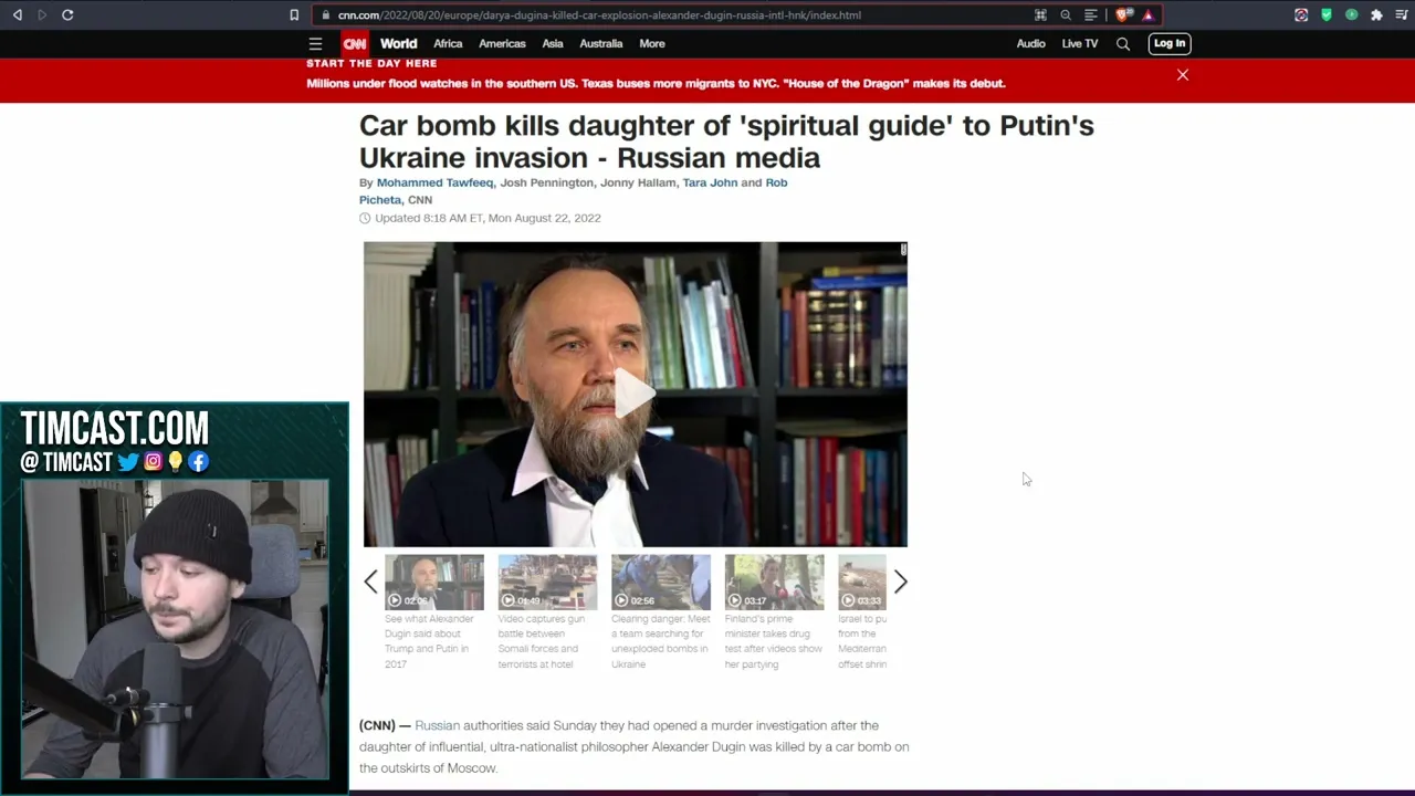 Dugin's Daughter ASSASSINATED In Moscow, Russia Blames Ukraine,  This May Be WW3's Franz Ferdinand