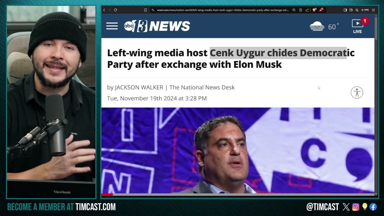 Cenk Uygur LEAVES THE LEFT, Says Democrats Are Corporate Robots And Elon May HELP His Policy Ends