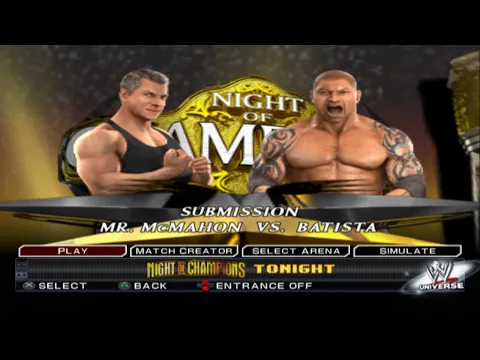 WWE SmackDown vs Raw 2011 Mr. McMahon vs Batista