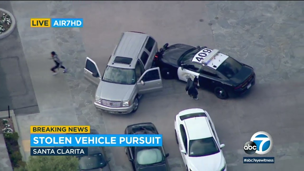 Wild, aggressive chase involving 3 reported grand theft auto suspects ends in Santa Clarita | ABC7