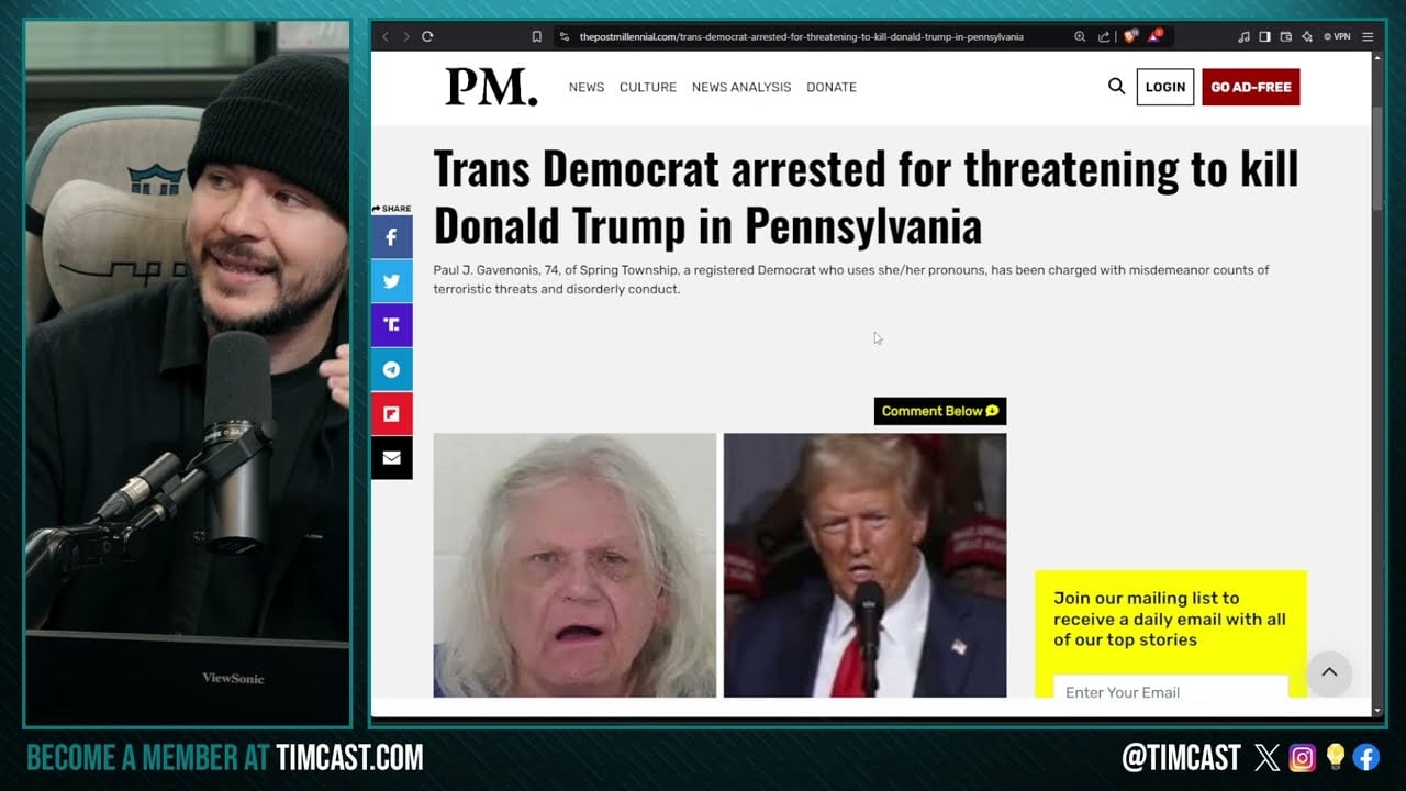 Trans Democrat ARRESTED For Threatening Trump's Life, SWATting & Threats Hit GOP Office In PA