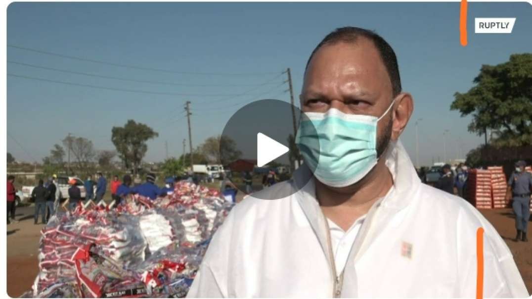 South Africa- Queue for food donations stretches for kilometres near Pretoria.mp4