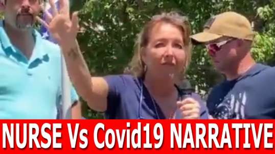 COVID19 - Nurse challenges official narrative at a re-open rally in Raleigh, North Carolina, US