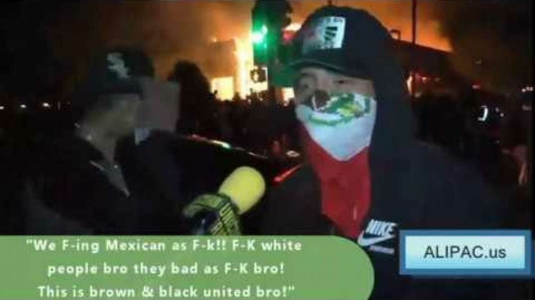 Mexican racists bash whites during Minneapolis George Floyd Riots.mp4