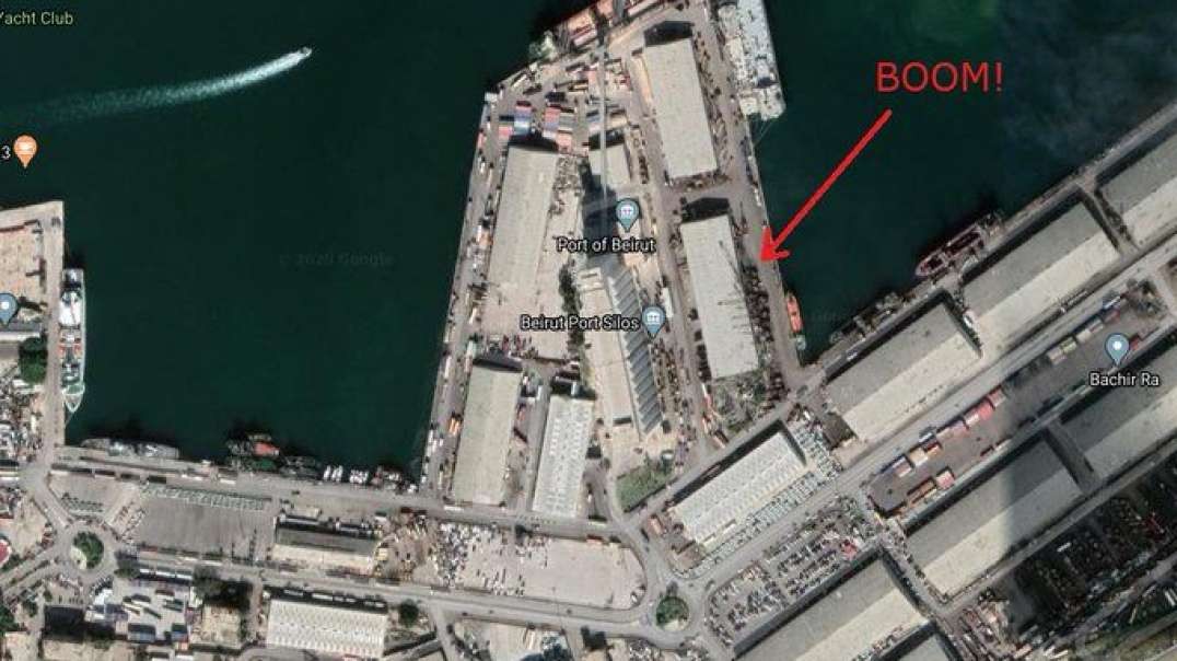 The moment of the explosion in the port of Beirut.