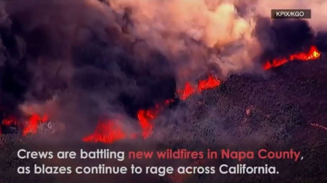 Shocking Footage as New California Wildfires Rage in Napa Valley.mp4