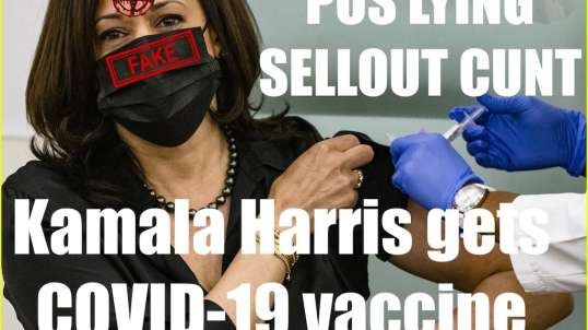 Kamala Harris (SELLOUT POS) FAKES Getting the COVID-19 Vaccine (FAKE NEEDLE)
