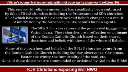 Vatican’s ecumenical movement: antichrist pope wants a one world religion (10)