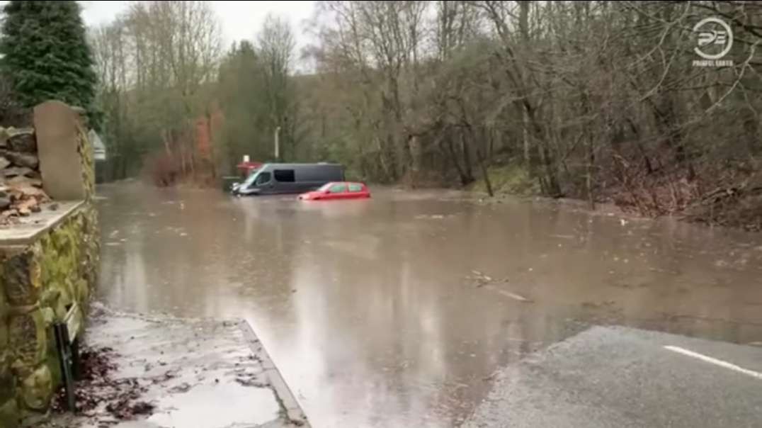 Rivers burst their banks- storm Christoph caused severe flooding in the UK.mp4