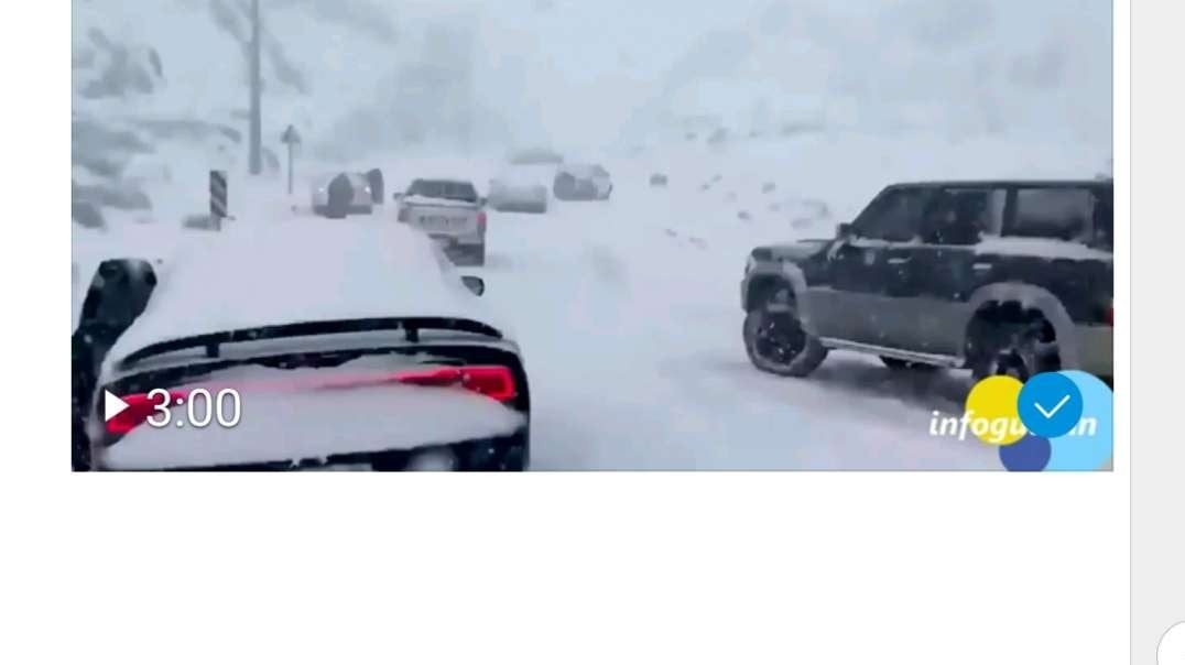 Under Snow is Tabuk. Unusual Cold Hit Saudi Arabia. Ice in the Desert. Natural D.mp4