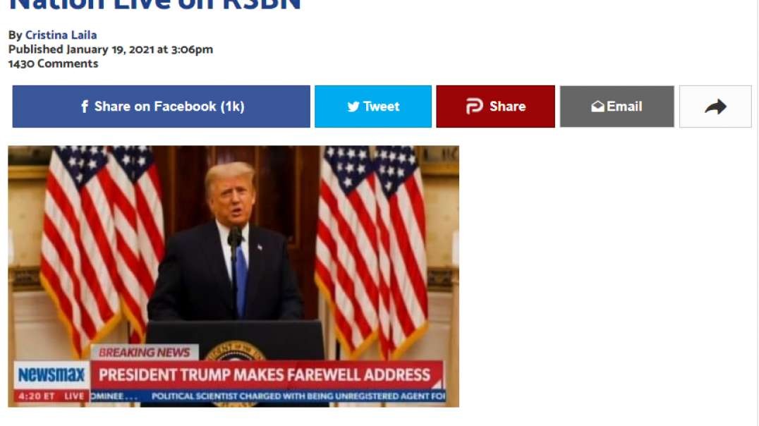 President Trumps Farewell Speech, Sad Considering How He Actually Won