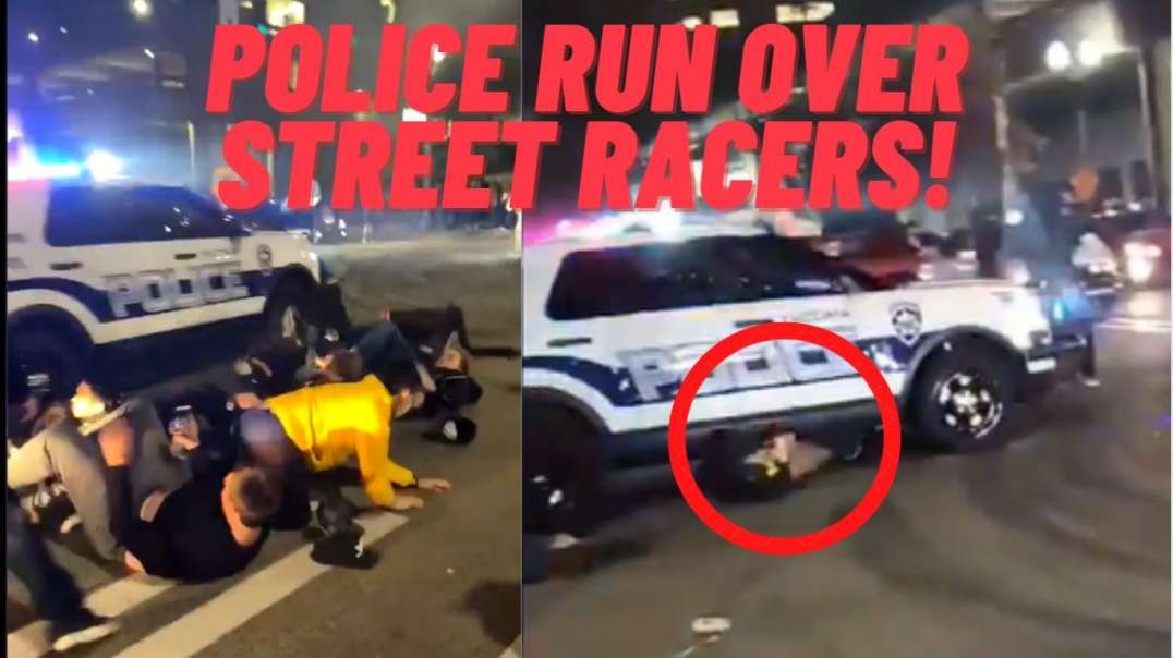 Police Run Over Illegal Street Racers In Tacoma, Washington!