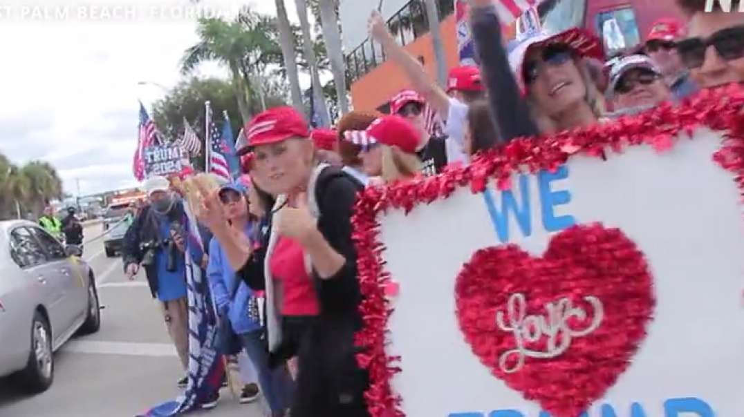 Crowd Lines Up to Welcome Trump Home - NTD