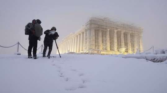 Not Texas. Athens, Greece Blanketed in Snow 2021
