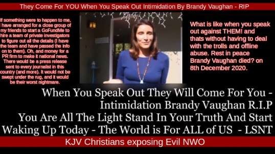 They Come For YOU When You Speak Out Intimidation By Brandy Vaughan - RIP