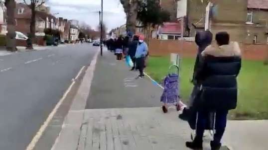 This is not a queue for a Covid vaccineThis is a queue at a food bank today in the UK