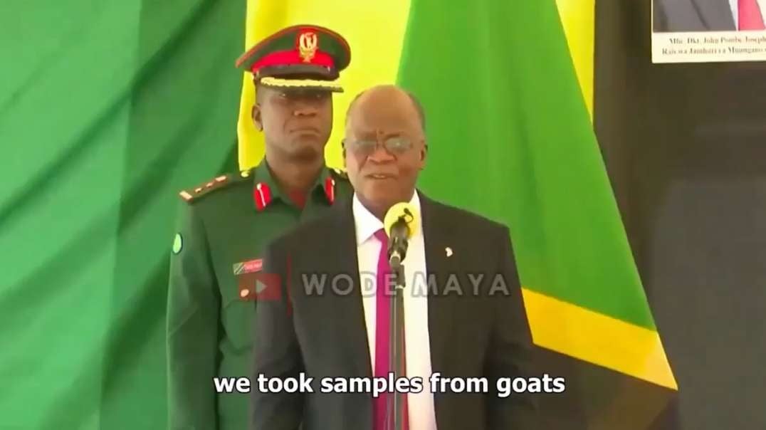 President Tanzania (rip) prc test with goats, motoroil etc..