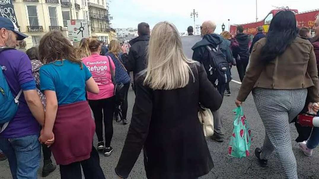 At Madeira Roundabout - Brighton Freedom March 08.05.21