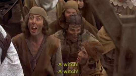 Monty Python Displays How The Mid-Evil Cult/Templars Burnt Loyal Wives of Dead Crusaders as Village Witch